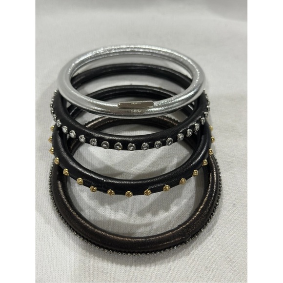 Saint Laurent 4 Piece Studded Out Bangle set | Muti Studded types around Bangles - Picture 4 of 11